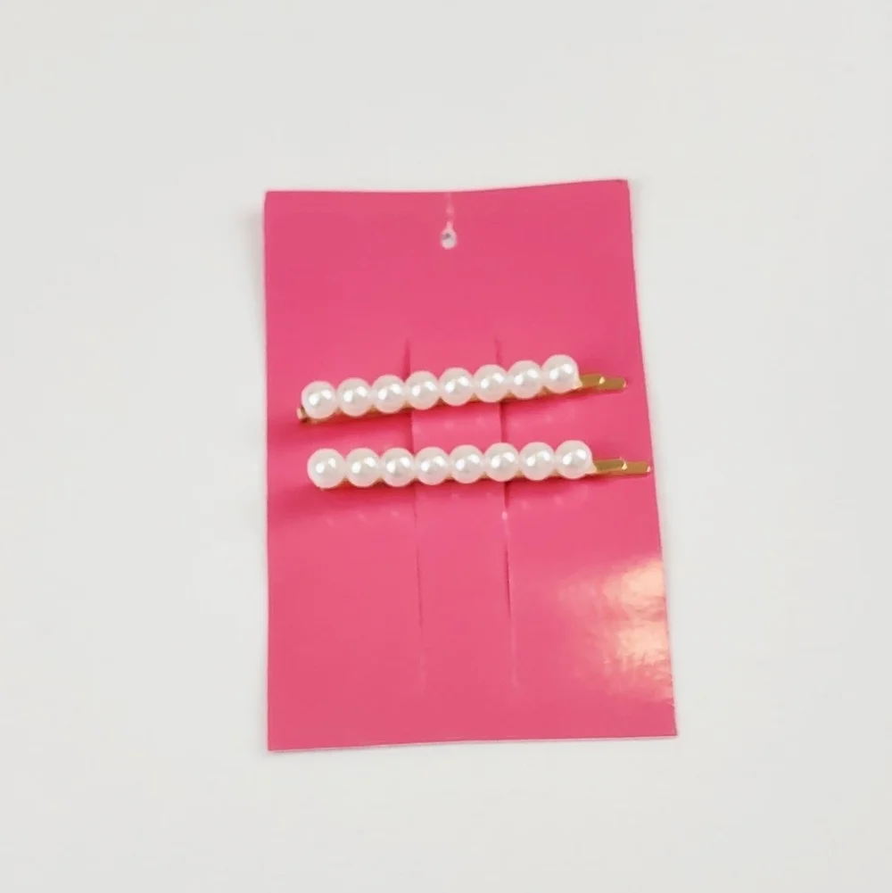 Isaac Mizrahi Gold and Faux Pearl Hair Clips Hair Accessories